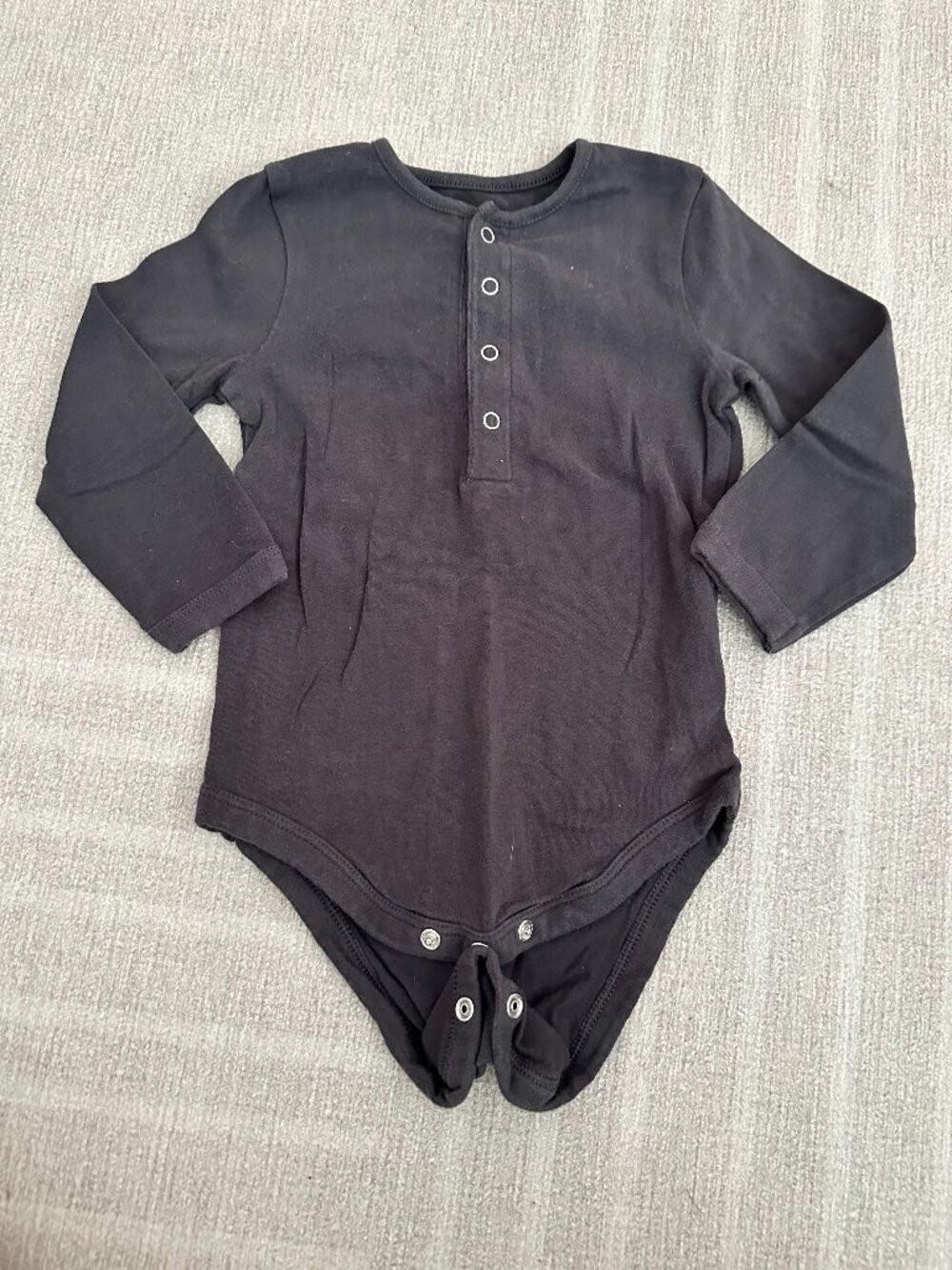Pehr Dark Grey Bodysuit Sz 12-18M - 100% Organic Cotton, Never Worn!